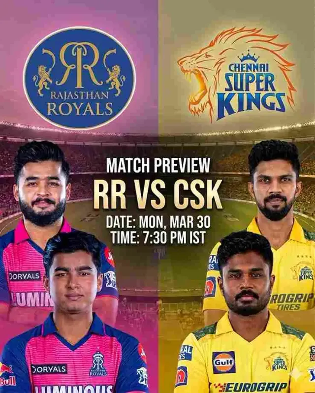 RR vs CSK Match Preview IPL 2026: Playing XI, Pitch Report, Key Players & Head-to-Head