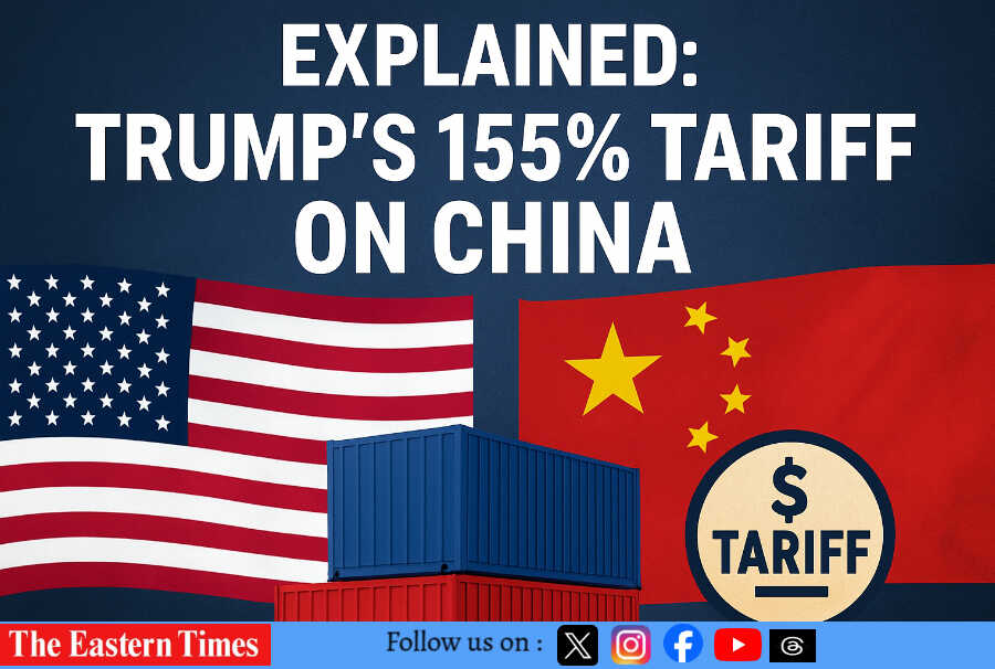 President Trump announces a 155% tariff on Chinese goods starting November 1,