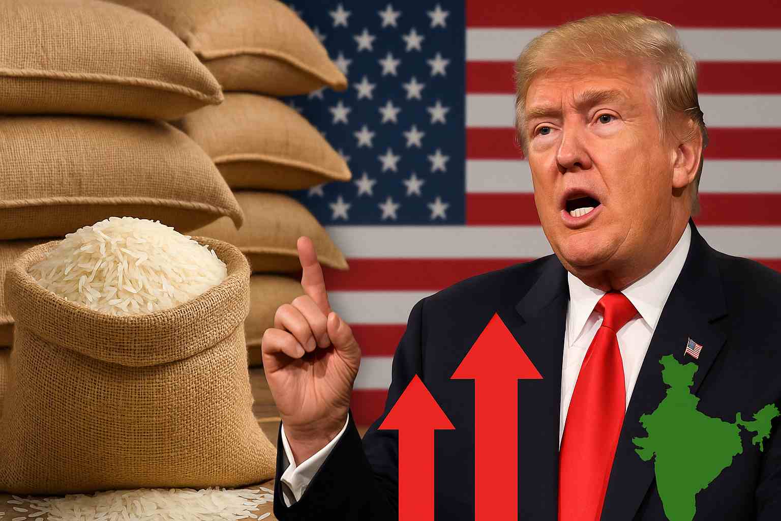 Trump Targets Indian Rice Exports, Indicates Possible Tariff Hike