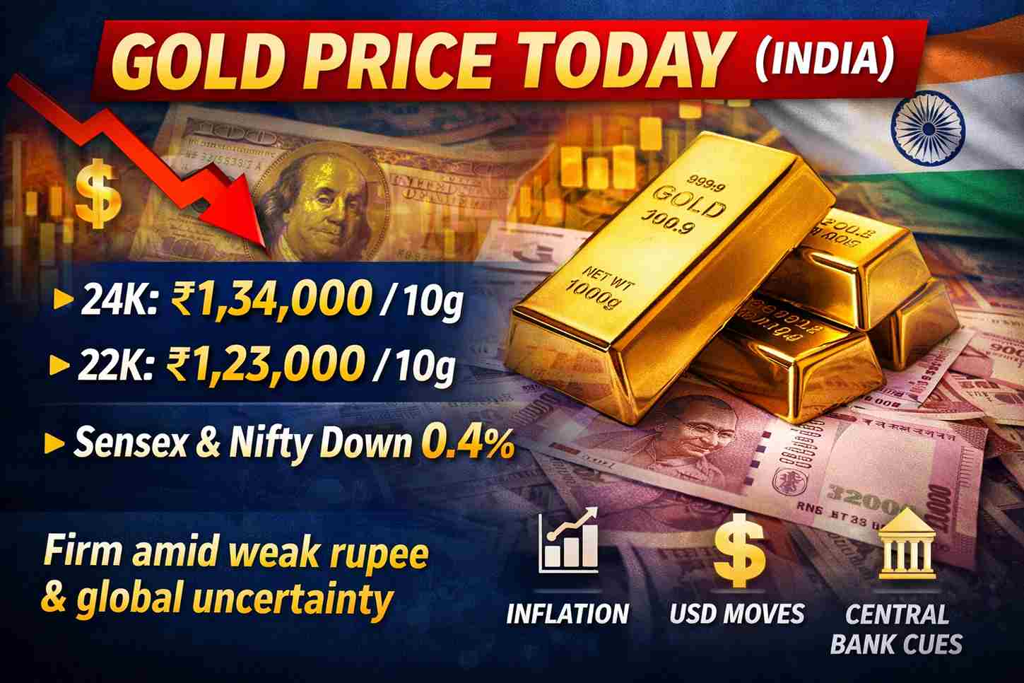Gold Price Today: Check 24K, 22K Rates and Reasons Behind the Rise