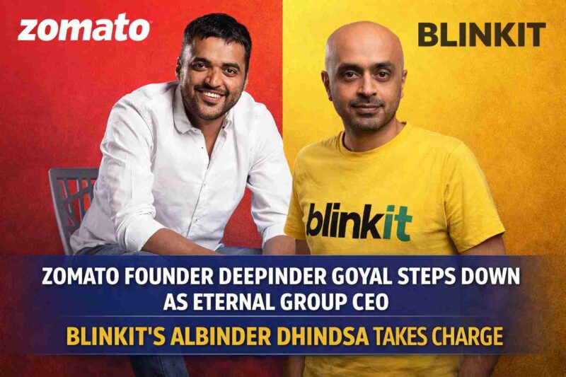 Zomato Founder Deepinder Goyal Steps Down as Eternal Group CEO, Albinder Dhindsa Takes Charge