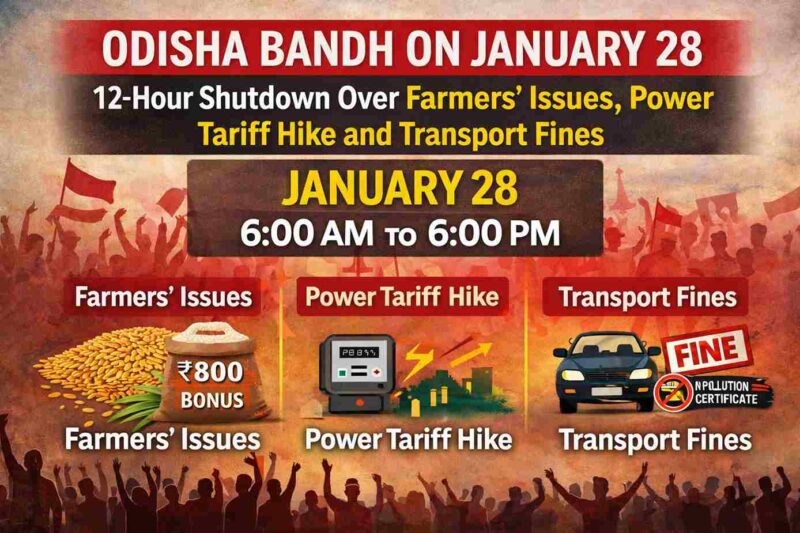 Odisha Bandh on Jan 28: Farmers Protest, Power Tariff & Fines