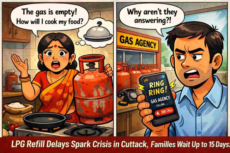 LPG Crisis Hits Cuttack: Families Wait 15 Days for Refills, Anger Grows Over Delivery Delays